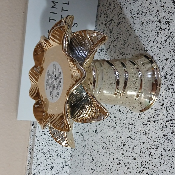 Gold Palm Tree Pedestal Candle Holder | Bath & Body Works - Picture 3 of 4